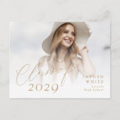Carte Postale Classe de Script Chic Moderne de 2025 Diplôme Phot (Devant)
