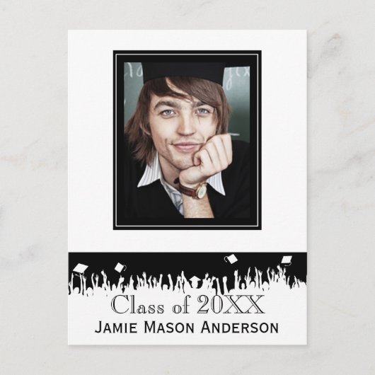 Carte Postale Classe de Silhouette Invitation de troisième cycle (Devant)