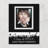 Carte Postale Classe de Silhouette Invitation de troisième cycle (Devant)