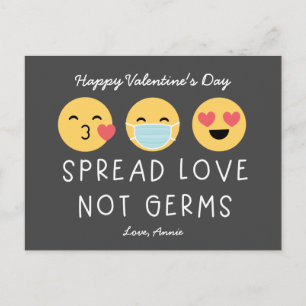 Carte Postale Classe Emoji Valentine - Gris