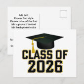 Carte Postale Classe Letterman de 2026 Graduation (Devant / Derrière)