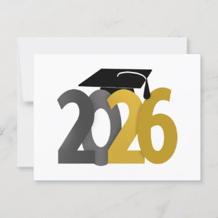 Carte Postale Classe or et argent de 2026 Graduation