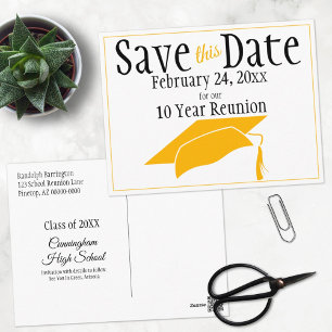Carte Postale Classe Reunion Enregistrer La Date Orange Graduati