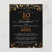 Carte Postale Classe Réunion Noir Orange Étoiles Éclairage Chaqu (Devant)