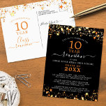 Carte Postale Classe Réunion Noir Orange Étoiles Éclairage Chaqu<br><div class="desc">Une carte postale moderne et élégante de classe noire et orange pour toute réunion d'une année (présentée pour 10 ans) avec des étoiles et des lumières en or et orange et une typographie de script sophistiquée. ASSISTANCE : Pour obtenir de l'aide sur la modification ou la personnalisation de la conception,...</div>