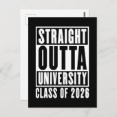 Carte Postale Classe universitaire Straight Outta de 2026 (Devant / Derrière)