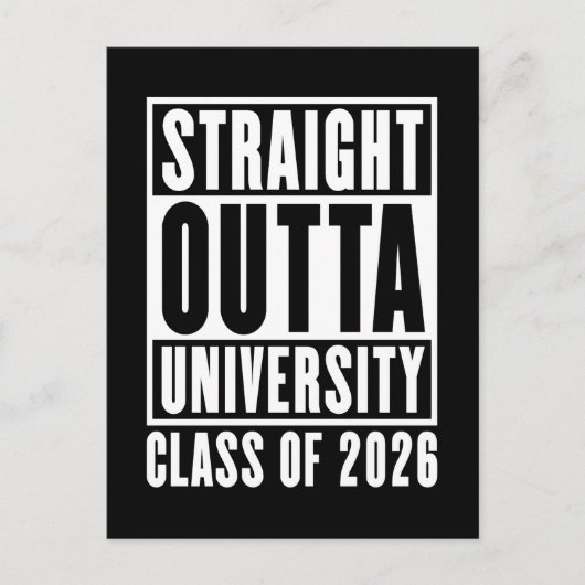 Carte Postale Classe universitaire Straight Outta de 2026 (Devant)