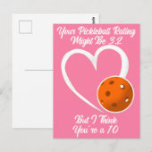 Carte Postale Classement Valentine Coeur Orange et Rose (Devant / Derrière)