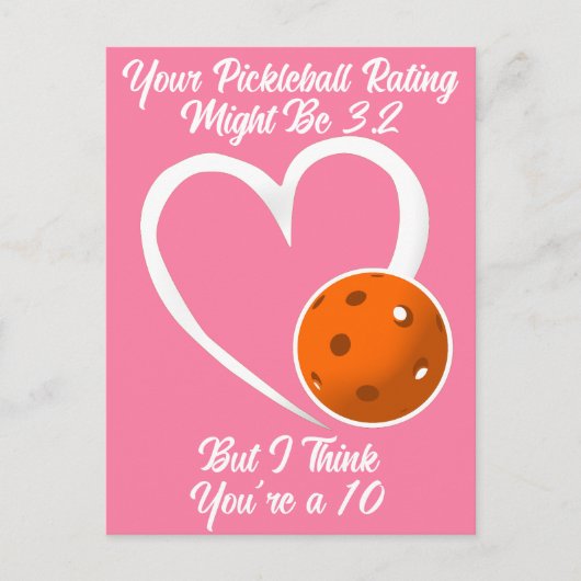 Carte Postale Classement Valentine Coeur Orange et Rose (Devant)