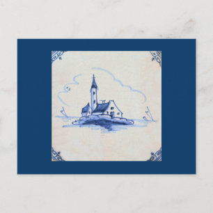 Carte Postale Classic Antiquaire Delft Bleu Carrelage - Église