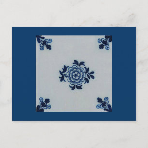 Carte Postale Classic Antiquarian Delft Blue Tile