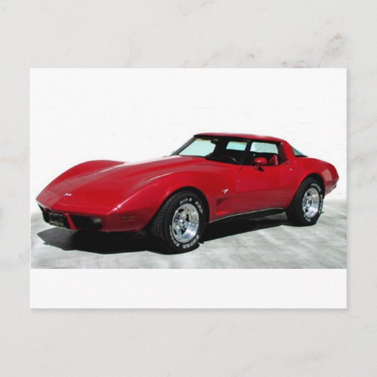 Carte Postale Classic de la Corvette rouge 1979 (Devant)