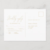 Carte Postale Classic Floral Mariage Repas Choix RSVP (Dos)