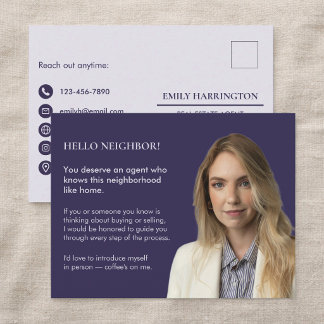 Carte Postale Classic Key Introduction Purple Real Estate Agent
