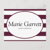 Carte Postale Classic Maroon Stripes Business (Devant)