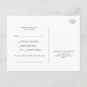 Carte Postale Classic Minimal Navy Blue Silver Song Request RSVP (Dos)