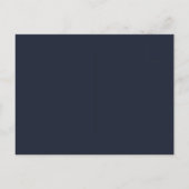 Carte Postale Classic Monogram Navy Blue Border Stationery (Dos)
