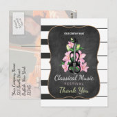 Carte Postale Classic Music Festival Chalkboard Merci (Devant / Derrière)