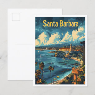 Carte Postale Classic Père Noël Barbara USA Retro Vintage voyage