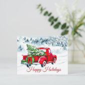 Carte Postale Classic Red Christmas Truck Salutation d'entrepris (Debout devant)