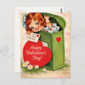 Carte Postale Classic Retro Style Valentine’s Postcard  (Devant / Derrière)