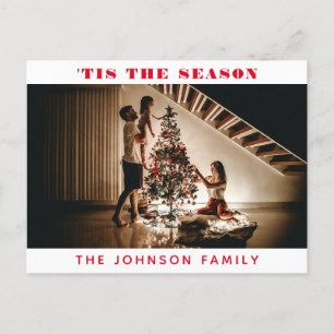 Carte Postale Classic 'Tis the Season Photo Red Christmas
