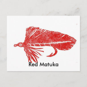 Carte Postale Classic Trout Fly Red Matuka