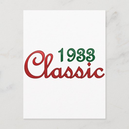 Carte Postale Classique 1933 (Devant)