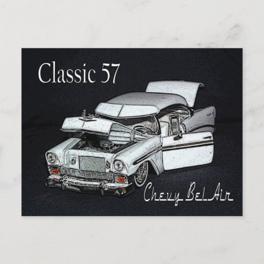 Carte postale classique 57 Chevy Bel Air (Devant)
