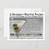 Carte postale classique à base de martini (Devant / Derrière)