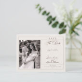 Carte Postale Classique Choco Ivory Calligraphie Faire-Part de D (Debout devant)