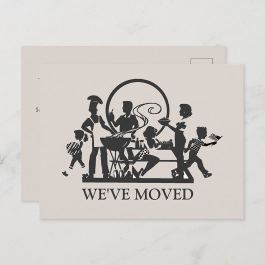 Carte postale classique de déménagement pour nouve (Devant / Derrière)