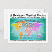 Carte postale classique de Londres Gin Martini Rec (Devant / Derrière)