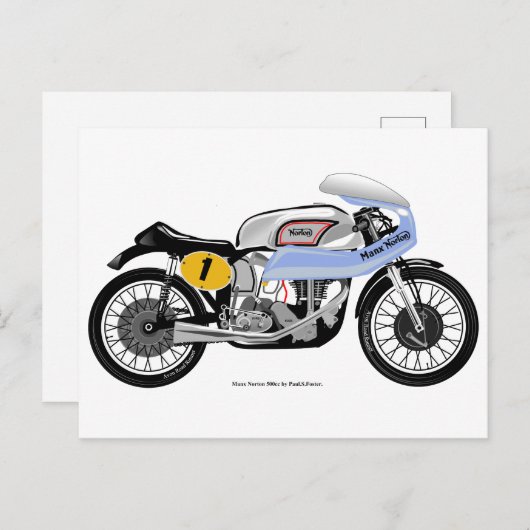 Carte postale classique de moto (Devant / Derrière)