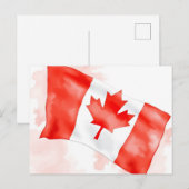 Carte postale classique du drapeau du Canada (Devant / Derrière)