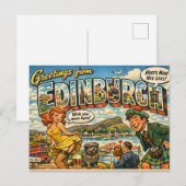 Carte postale classique espiègle d'Édimbourg (Devant / Derrière)