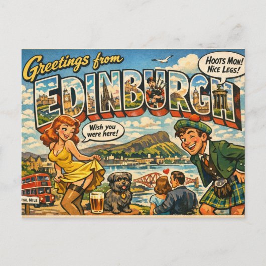 Carte postale classique espiègle d'Édimbourg (Devant)
