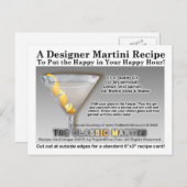 Carte postale classique Gin Martini Recette (Devant / Derrière)