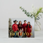 Carte postale classique Gras Foil Happy Holidays (Debout devant)