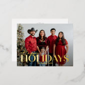 Carte postale classique Gras Foil Happy Holidays (Recto/Verso)