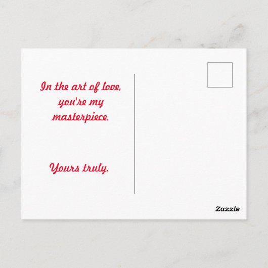 Carte Postale Classique intemporelle, Saint Valentin (Dos)