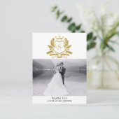 Carte postale classique Mariage en or Crest Merci (Debout devant)
