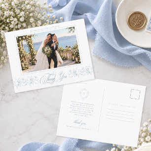 Carte Postale Classique Merci pour une photo de mariage vintage