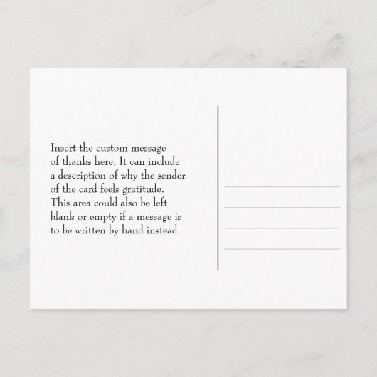 Carte postale classique "Merci pour votre compassi (Dos)