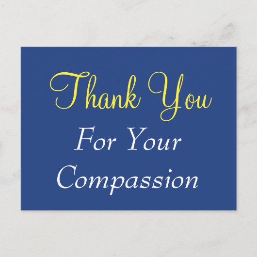 Carte postale classique "Merci pour votre compassi (Devant)