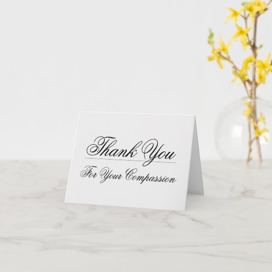 Carte Postale Classique "Merci Pour Votre Compassi (Fleur jaune)