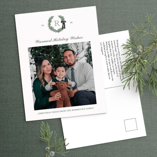 Carte postale classique Monogramme de couronne pho