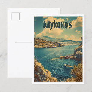 Carte Postale Classique Mykonos Grèce Vintage voyage rétro