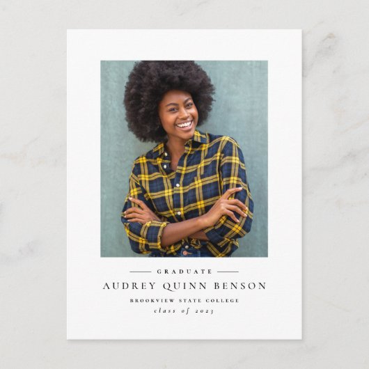 Carte postale classique noire blanche invitation à (Devant)