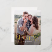 Carte postale classique Peace Foil Photo Holiday (Recto/Verso)